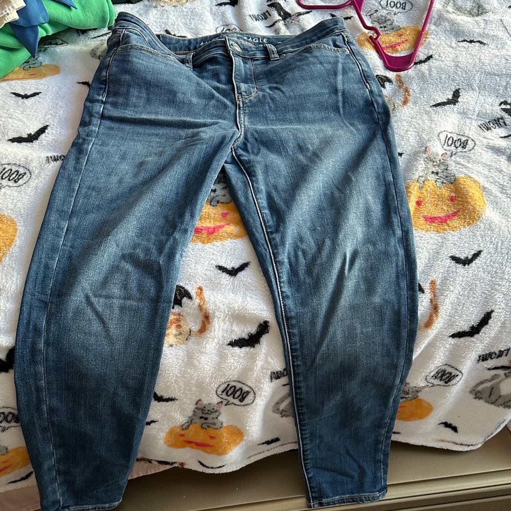 American Eagle Outfitters Women's Dark Blue Skinny Jeans